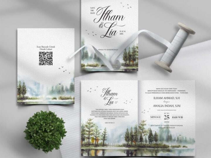 Undangan Softcover Lipat Tengah Bahan Aster