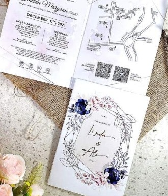 Undangan hardcover singleboard 2 sisi