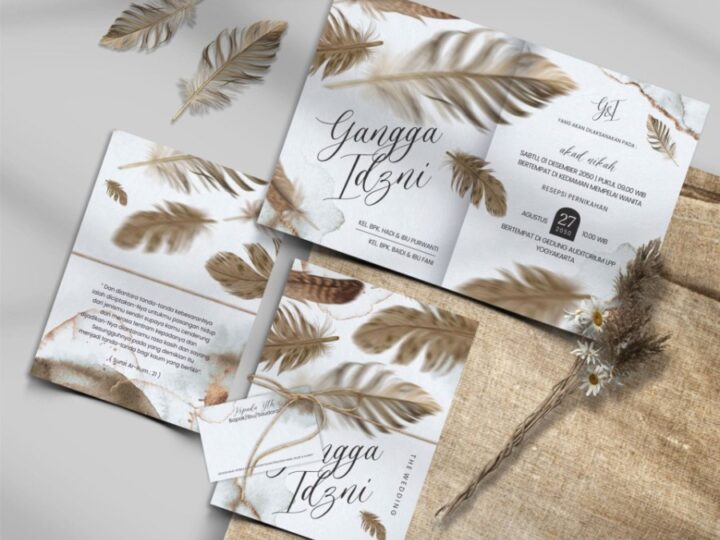 Undangan Softcover Tali Rami Bahan Aster