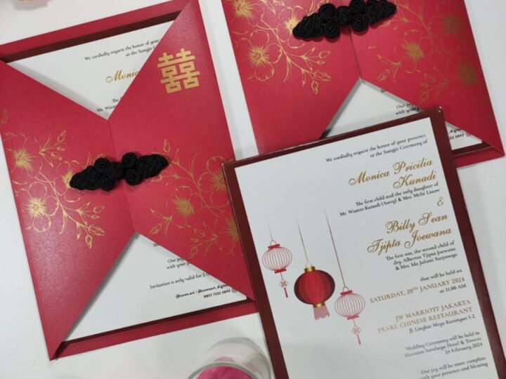 Undangan Pernikahan Wedding Card Hardcover Chinese Tradisional Modern